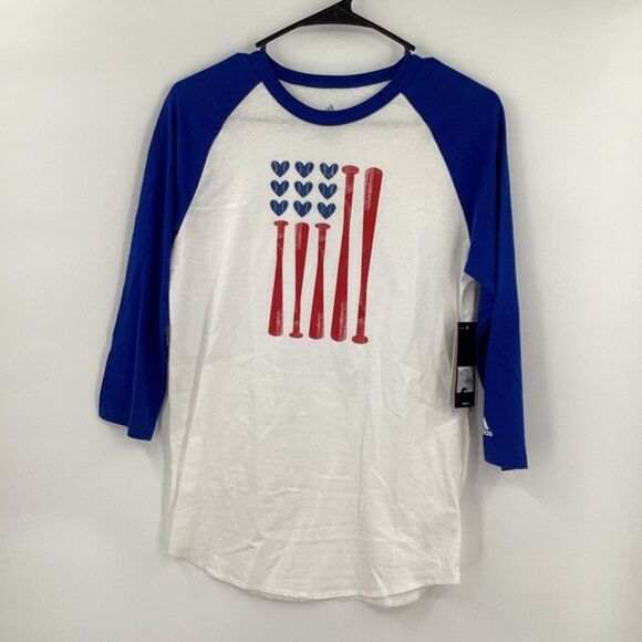 NWT Girls Adidas Raglan Sleeve Love Baseball‎ /Softball - YXL - Picture 2 of 7